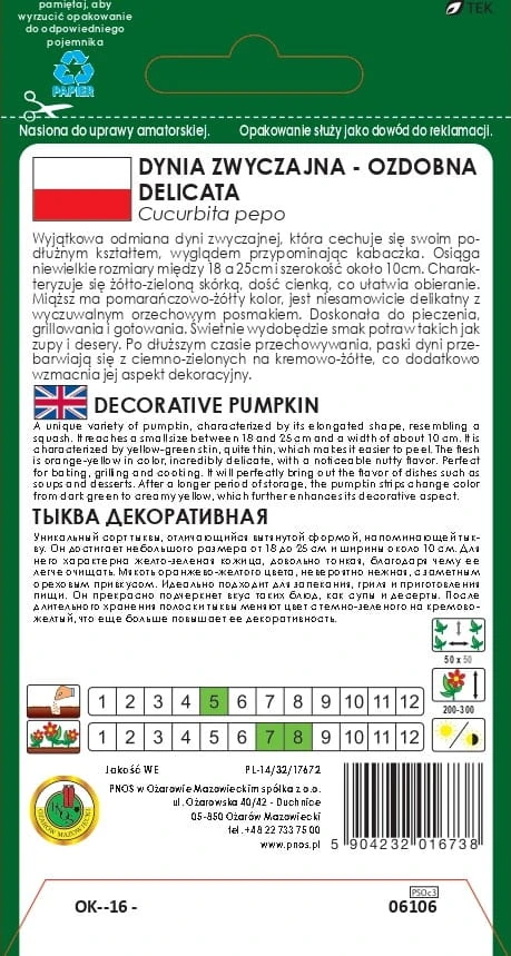 Dynia DELICATA orzechowy smak - obrazek 2